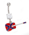 rebel flag guitar belly button ring