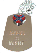 rebel flag dog tag engraved