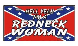 redneck woman license plate rebel flag
